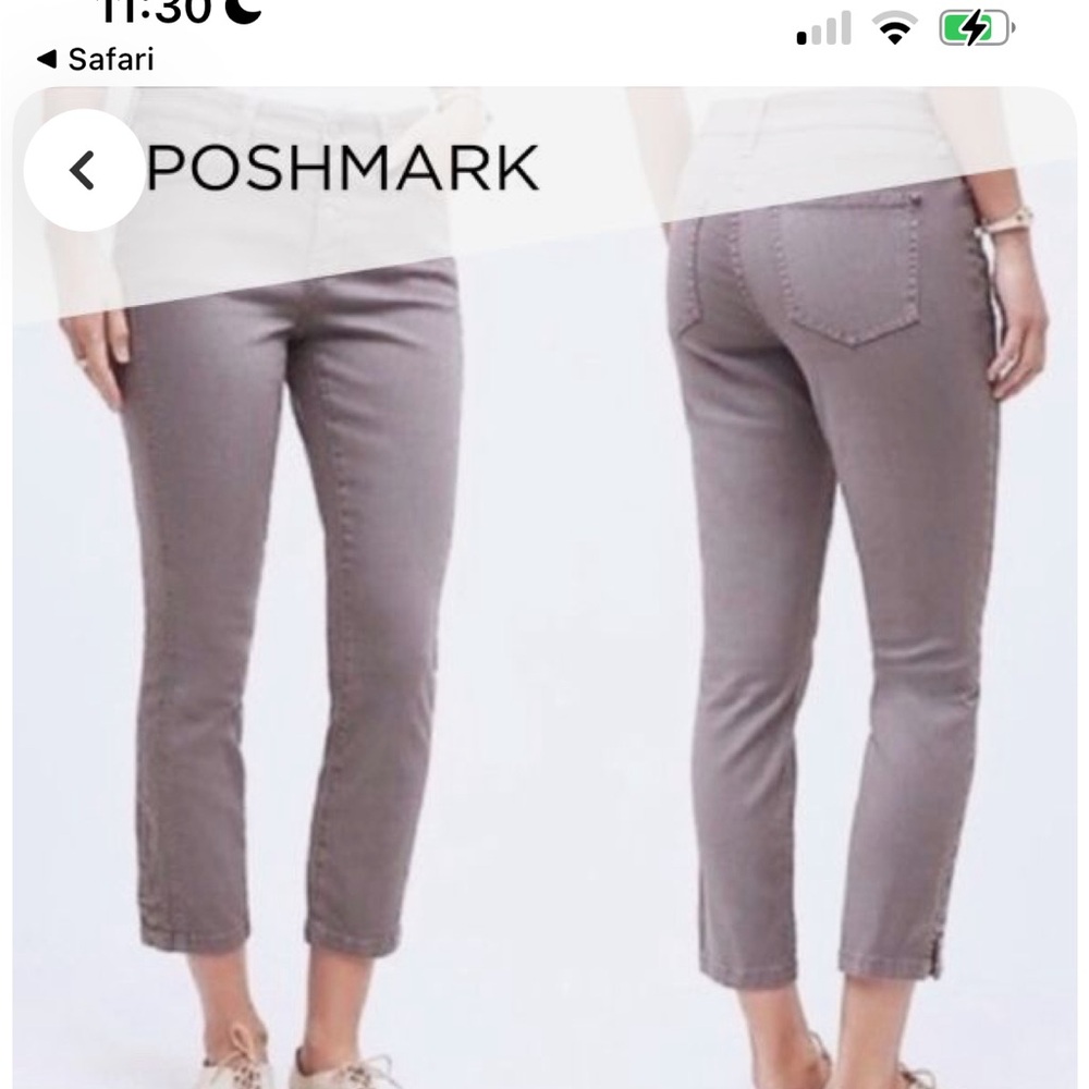 Anthropologie Pilcro and the Letterpress Stet Fit Coal Grey Cropped Pants